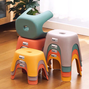 HALO Lightweight PP Plastic Stool Stackable <b>Small</b> <b>Step</b> Stool Durable Compact Home Seating Furniture OEM ODM Custom - Product Image 6