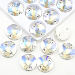 Oleeya al por mayor, pedrería de cristal Rivoli de base plana para coser, cristales 3A para coser en tela, pedrería para ropa DIY - Product Image 5
