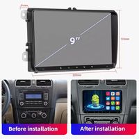 Autoradio 9 pouces double din Android 12 avec miroir vidéo stéréo 1024*600 HD 1080P Système d'autoradio lecteur DVD pour Vw