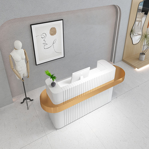 Hiện đại hình vòng cung cửa hàng bán lẻ nhỏ cho Thẩm mỹ viện Thanh Lịch gỗ ánh sáng sang trọng văn phòng tiếp nhận thanh toán Quầy - Product Image 5