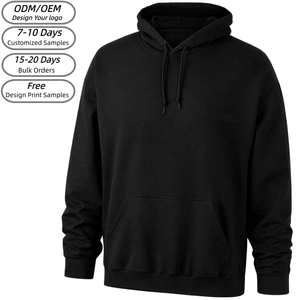 Custom Logo Unisex Fleece Blank Hoodies High Quality Drop Shoulder <b>Pullover</b> Sweatshirts <b>Men</b> Oversized Hoodie 8085 OEM Wholesale - Product Image 1