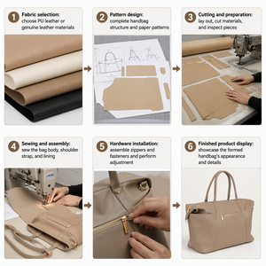 Sac à langer multifonction de luxe style vintage léger avec logo personnalisé, imperméable en PU, fermeture éclair, pour maman, grand format, idéal pour les week-ends - Product Image 1