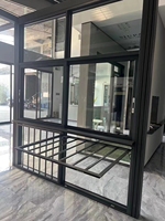 Fenêtre coulissante horizontale en alliage d'aluminium au design moderne, isolation thermique, étanche, verre fixe, écran en acier inoxydable, persienne