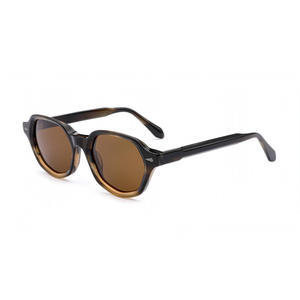 New Arrival Unisex TAC <b>Polarized</b> <b>Sunglasses</b> Gold Custom Logo <b>Men's</b> Acetate Square Frame Light Weight Qsky AT7013 - Product Image 2
