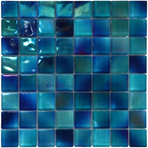 Mosaico <span class=keywords><strong>de</strong></span> Vidrio Esmerilado Azul Verde, Azulejos <span class=keywords><strong>de</strong></span> Mosaico <span class=keywords><strong>de</strong></span> Vidrio para Piscina, Baño, Cocina, Pared - Product Image 5