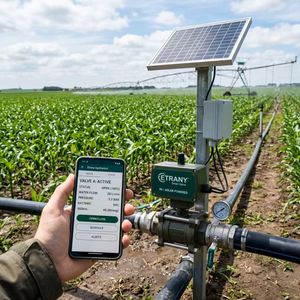 Vanne à boisseau sphérique électrique intelligente sans fil 4G LORA à énergie solaire pour le contrôle à distance de l'eau dans l'agriculture à grande échelle - Product Image 1