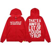 C'est vraiment beaucoup de sirops contre la toux ! Sweat à capuche zippé surdimensionné pour homme, en coton 100% de haute qualité, orné de strass, ALOCS