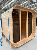 Sauna extérieur en bois massif de style moderne 2025, design cubique, le moins cher, traditionnel, pour 1 personne