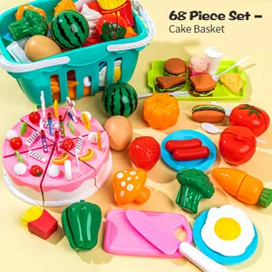 Kinder-Spielzeug Obst und Gemüse Speisefutter-Set Pretend-Spiel-Koch-Set Schneid-Spielzeug Speisefutter für Kinder Küche lernspielzeug