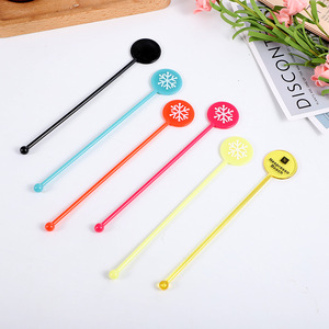 ไม้คนค็อกเทลพลาสติก 200 มม. ลายเกล็ดหิมะ สำหรับผสมเครื่องดื่ม - Product Image 1
