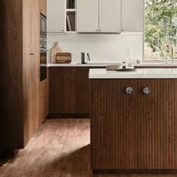 Meuble de cuisine de style américain, multifonctionnel, haut de gamme, en placage de bois, pour appartements et villas