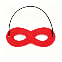 Masque oculaire demi-cercle uni et lumineux avec cordon élastique, idéal pour le carnaval, les anniversaires et le cosplay