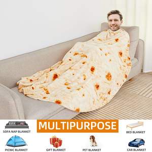 Mantas mexicanas de <span class=keywords><strong>Burrito</strong></span> 3D de franela suave y cálida, mantas de <span class=keywords><strong>Burrito</strong></span> de forma redonda para viajes en avión, mantas de lana Coral - Product Image 3