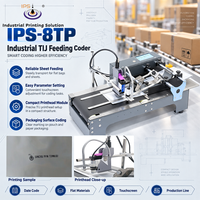 Machine de codage TIJ IPS-8TP, imprimante TIJ de bureau à convoyeur, imprimante à jet d'encre thermique 50 mm pour impression de données variables avec chargeur de pages