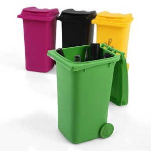Alipis Mini Desktop Trash Can Pen Holder - Metal, Black, 4.5x3.7 Inches, Multi-Use Organizer - View #3