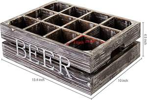 Estante de exhibición enfriador de 6 botellas de bambú y madera de fácil montaje para fiestas de Bar de <span class=keywords><strong>cerveza</strong></span> o portadores de botellas de vino incluidos - Product Image 4