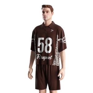 Camiseta Deportiva Retro de Fútbol Americano con Cuello Polo, Bordado, Estilo Vintage, Tejido de Malla con Tejido de Punto Brillante para Atuendos Modernos - Product Image 2