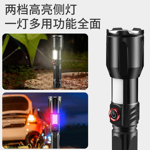ไฟฉาย LED แบบชาร์จไฟกลางแจ้งพร้อมตัวหรี่แสง ตัวเครื่องทำจากอลูมิเนียมอัลลอยด์ แสงสีขาว กำลังไฟสูง สำหรับการตั้งแคมป์และการเดินป่า - Product Image 3