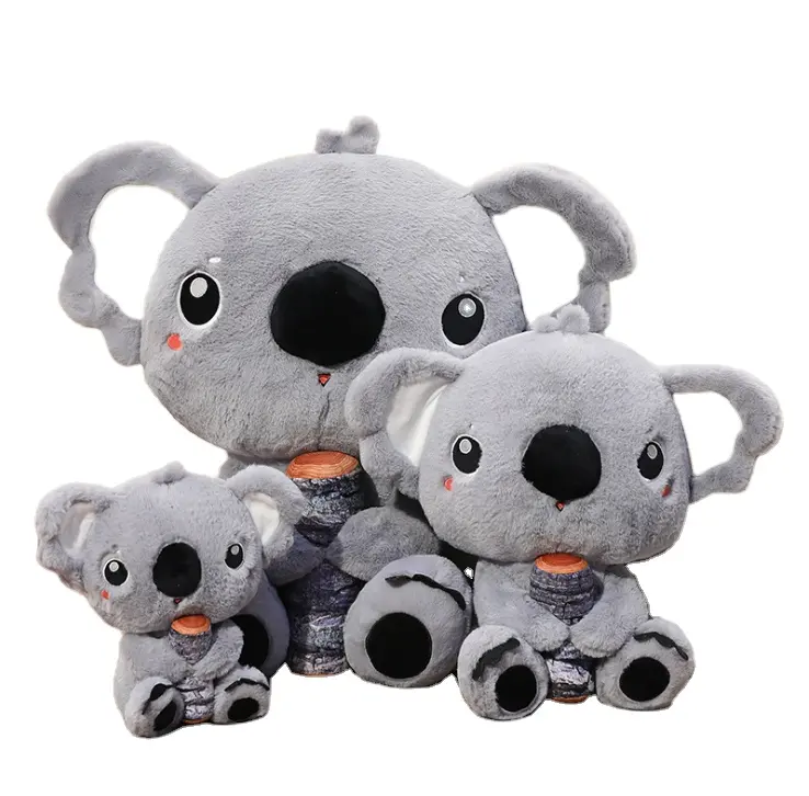 2024 Neuer Baumstamm Koala Panda niedliche gefüllte Tiertiere Plüschpuppe individuell 10 cm 20 cm Anime kuscheln Kissenpuppe für Kinder