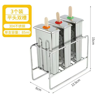 Moule à crème glacée en acier inoxydable bricolage créatif pour la maison capacité 85ml fait maison écologique pour la crème glacée en treillis de pouding à la gelée