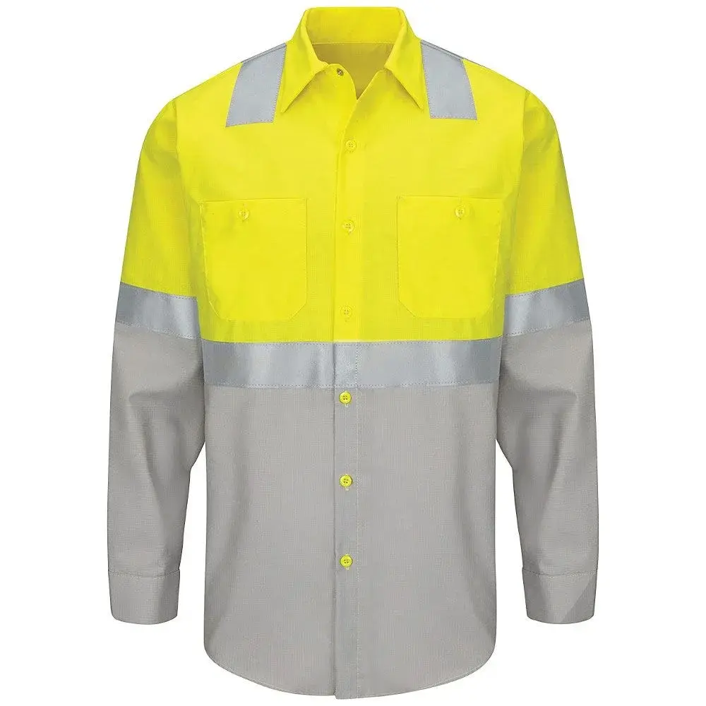 ขายส่ง Hi-Viz สะท้อนแสง Ultrasoft เปลวไฟ FR แขนยาวลงเสื้อทำงาน