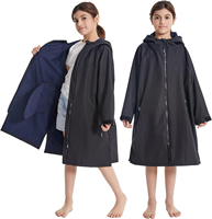 Usine surdimensionné Nylon bain Parka imperméable mince polaire doublé Poncho adulte chaud sec changeant Robe Polyester coupe-vent Surf