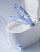 Inodoro Inteligente con Bidé, Inclinación por Activación con el Pie, Tanque Oculto, Control Remoto, S-Trap, Montaje en Suelo, Color Blanco