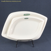Assiettes en mélamine personnalisées en forme de diamant avec motif Sakura, logo personnalisé, lavables au lave-vaisselle, écologiques, pour restaurants et desserts