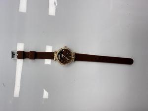 Orologio da donna alla moda HYF, cassa rotonda placcata in oro, cinturino in pelle, colori misti luminosi - Product Image 3