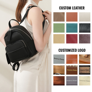 <span class=keywords><strong>Sac</strong></span> à dos mini pour femme en <span class=keywords><strong>cuir</strong></span> <span class=keywords><strong>de</strong></span> vachette grainé avec logo personnalisé OEM ODM, double fermeture éclair, <span class=keywords><strong>sac</strong></span> à <span class=keywords><strong>bandoulière</strong></span> décontracté pour tous les jours - Product Image 6