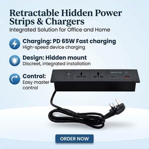 <span class=keywords><strong>Prise</strong></span> de bureau USB A+C à charge rapide PD 65W 16A avec fonctions de gestion de l'alimentation intelligentes dissimulées IP44 - Product Image 1