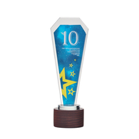 Impression couleur de haute qualité personnaliser le trophée en cristal K9 Crystal Glass Award pour cadeau souvenir