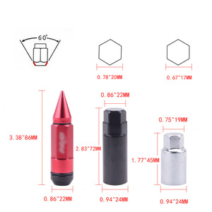 น็อตล้ออะลูมิเนียมอัลลอยด์สำหรับรถแข่ง M12x1.25 M12x1.5 หัวแหลมป้องกันการโจรกรรม สำหรับเปลี่ยนขอบล้อ - Product Image 1
