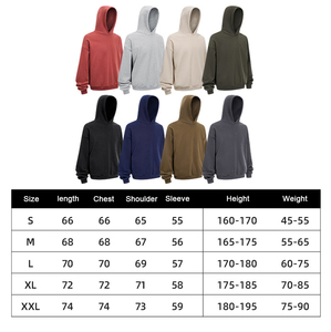 Sudadera con Capucha Térmica Unisex XL 430G 100% Algodón, Otoño Invierno, Nueva Sudadera Básica de Color Sólido, Talla Grande, Cálida, con Bordado 3D - Product Image 5