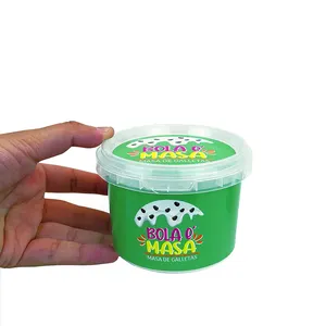 2022 clear transparent high quality pp custom logo food frozen safe plastic round 250g ice cream packaging plastic with handle