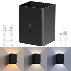 Lámpara de Pared LED Recargable por USB con Control Táctil y Remoto, Luz Blanca Cálida RGB Regulable, Diseño Moderno para Sala de Estar - Product Image 2