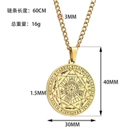 Collier Pendentif Rétro Vintage en Acier Inoxydable, Amulette de Protection des Sept Archanges, Astrologie Jude Contra La Brujeria