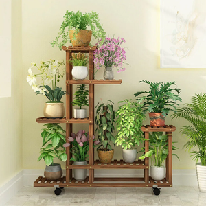 Soporte Minimalista de Madera <span class=keywords><strong>para</strong></span> <span class=keywords><strong>Plantas</strong></span>, Estante <span class=keywords><strong>Colgante</strong></span> Ecológico y Duradero, Exhibidor de Macetas Alto, Almacenamiento <span class=keywords><strong>para</strong></span> Jardín, Sala de Estar, Balcón - Product Image 3