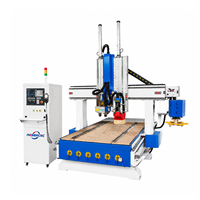 Router CNC Jinan Mosencnc 4x8 1325 de un solo husillo con motor refrigerado por aire de 9.0kW, cambiador automático de herramientas y magazín de herramientas de disco tipo carrusel