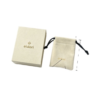 Boîte à bijoux personnalisée avec logo en feuille d'or, emballage cadeau, boîte à rabat en papier et ensemble de pochettes - Product Image 3