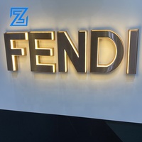 Lettres en relief en acrylique de haute qualité avec rétroéclairage LED doré, couleurs personnalisables, enseignes pour magasins et entreprises en extérieur
