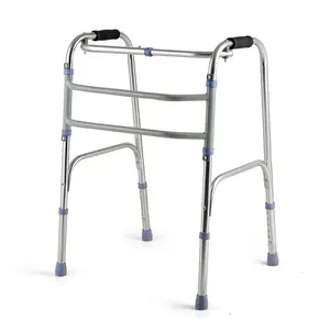 CE Foldable Standard Walker,Adjustable Height,Reinforced,Lightweight Walking Frame for old people kids adult steel, aluminum