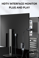 VegGieg - Convertidor DP a HDMI 4K 30Hz al por Mayor, Adaptador DisplayPort a HDMI Macho a Hembra con Chip CS5218 y Cable OFC para PC y TV
