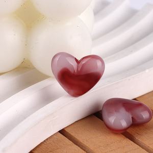 Cuentas de Corazón Irregulares de Acrílico Bicolor Degradado de Jade de 17x14mm al por Mayor, Cuentas Sueltas con Agujero Recto para Joyería DIY, Pulseras y Collares - Product Image 5