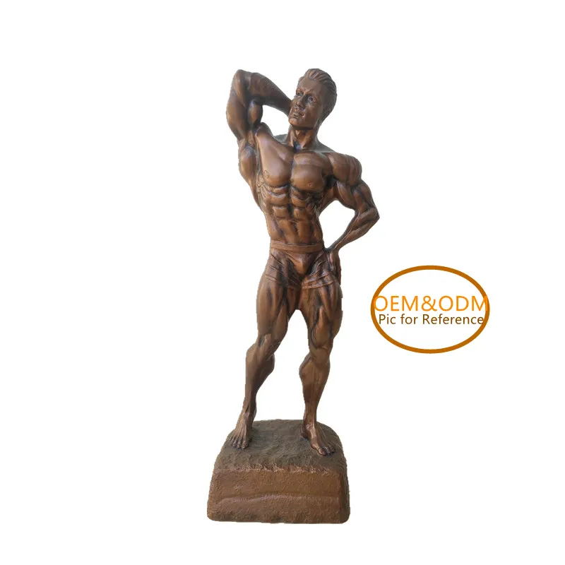 14 ''High Bodybuilding Muscle Statue Male Bodybuilder Sculpture