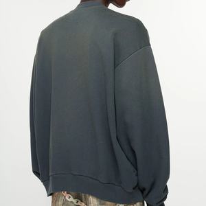 Giacca autunnale in metallo Vintage lavata strappata a spruzzo ampia felpa Casual con colletto con cappuccio foderato con cerniera - Product Image 3