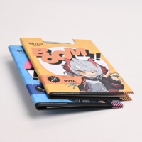 Carpeta de Anillas Triple Plegable Estilo Anime con Clip Metálico, Tablero de Escritura Plegable, Ecológica, Tamaño A4, Artículos Escolares