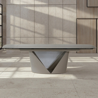 Table à manger moderne sur mesure, luxe léger, pieds en métal, plateau en céramique, verre trempé, utilisation hôtelière, extensible, pliable, grande capacité