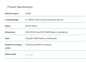 คีมย้ำสายไฟแบบไร้สาย IZUMI S7G-M200P แบบชาร์จไฟได้ - Product Image 3