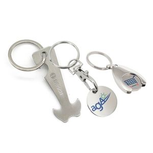 Porte-clés décapsuleur pour chariot de courses, avec jeton de libération pour marché européen, impression CMYK, revêtement époxy, compatible Loonie, Quarter et USD du Royaume-Uni - Product Image 4